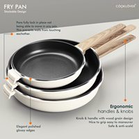 Cooklover toptan mutfak alman tarzı beyaz yapışmaz seramik tencere setleri tencere cam silikon Metal pişirme dahil