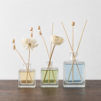 Bouteille diffuseur de parfum carrée vide en verre 80ml 100ml 200ml, emballage personnalisé avec logo