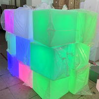 Set furnitur Modern warna-warni Led, alat kursi meja Bar dalam ruangan luar ruangan furnitur Led