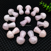 Cristal de quartz rose naturel en gros, sculpture artisanale en cristal de quartz rose, champignon en cristal rose pour la décoration de la maison