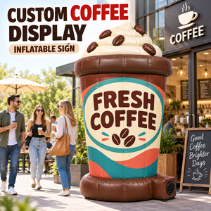 Gobelet à café gonflable <span class=keywords><strong>géant</strong></span> personnalisé pour la promotion du café <span class=keywords><strong>frais</strong></span> en devanture de café, publicité extérieure, marketing de marque, vente en gros - Product Image 1