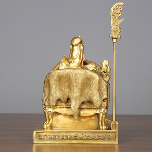 Figura de Guan Gong en bronce, hecha a mano, estatua del Dios de la Guerra y la Riqueza sentado, decoración para el hogar, regalo empresarial - Product Image 2