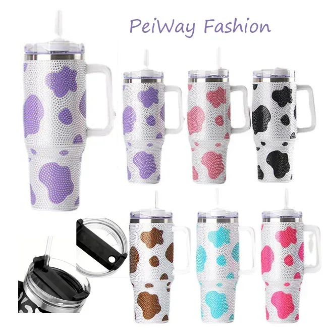 Peiway New Design Ecofriendly Reusable Iced Coffee Cup 100pcs MOQ Shipping Now Pay Now Laser Engraved 40 Oz Tumbler With Handle