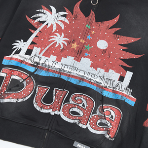 Ultima Novità Europea: Felpa Sportiva con Zip DUAA e Strass Stampati, <span class=keywords><strong>Abbigliamento</strong></span> <span class=keywords><strong>Hip</strong></span>-<span class=keywords><strong>hop</strong></span> <span class=keywords><strong>da</strong></span> Uomo in Vendita all'Ingrosso - Product Image 4