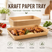 Platos y Tazones de Papel Kraft Natural Biodegradables y Compostables de Grado Alimenticio, Resistentes y Desechables, Personalizados para Restaurantes y Comida para Llevar