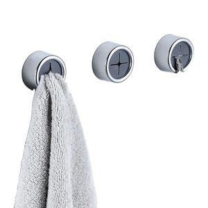 Crochets pour serviettes de salle de bain Stickers muraux adhésifs ronds <span class=keywords><strong>Porte</strong></span>-serviettes chromé - Product Image 1
