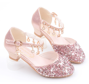 Zapatos de Tacón Alto para Niñas, Zapatos de Vestir para Fiesta de Boda de Princesa, Zapatos Infantiles con Lentejuelas para Actuaciones - Product Image 5