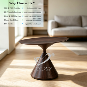 Table à <span class=keywords><strong>manger</strong></span> OKAY Furniture, luxe minimaliste, placage MDF, texture conique, base anti-rayures - Product Image 1