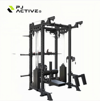 PINJIAN Máquina Multifuncional de Acero de Alta Resistencia con Carga de Placas, Cable Crossover, Máquina Smith, Power Rack y Squat Rack