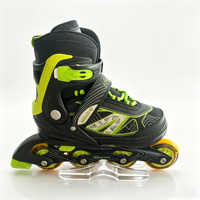Superbes patins à roulettes d'extérieur vert herbe avec 4 roues en PU pour une protection intégrale et une sécurité accrue lors de la patinage