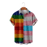 Chemises de fierté LGBTQ, drapeau arc-en-ciel, chemise à boutons pour hommes LGBT