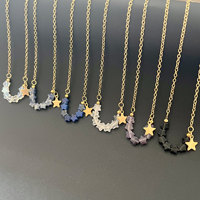 Collier de perles pour femme en acier inoxydable plaqué or PVD 18 carats avec pendentif étoile en pierre naturelle, chaîne délicate style bohème, vente en gros