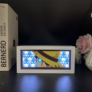 Lámpara de Papel Tallado de <span class=keywords><strong>One</strong></span> <span class=keywords><strong>Piece</strong></span>, Luffy y Zoro, Adorno de Escritorio Hecho a Mano, Regalo, Luz Nocturna Decorativa - Product Image 4
