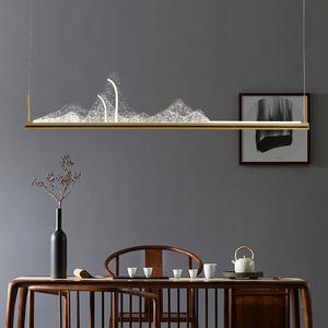 โคมไฟระย้าทรงสี่เหลี่ยมสไตล์จีนใหม่แบบเซน สำหรับร้านอาหาร ห้องทำงาน ห้องน้ำชา เคาน์เตอร์บาร์ ผลิตด้วยมือจากจีน - Product Image 2