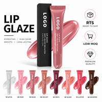 Gloss à lèvres repulpant RTS 10ml en tube souple, haute brillance, hydratant, 8 teintes, faible MOQ 1 pièce, vente en gros, logo personnalisé