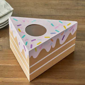 Diseño de logotipo personalizado Desechable Biodegradable Eco Friendly Take Away Paper <span class=keywords><strong>Tiramisu</strong></span> Slice Cake Caja de embalaje - Product Image 4