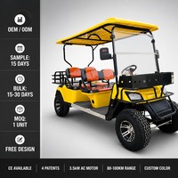 Voiturette de golf électrique 4 places avec batterie au lithium 72V longue portée pour hôtel, complexe hôtelier et usage communautaire