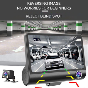 Grabadora de Conducción, Cámara para Coche con 3 Lentes y Pantalla de 4.0 Pulgadas, Caja Negra para Coche, <span class=keywords><strong>Dashcam</strong></span> HD <span class=keywords><strong>1080P</strong></span>, Gran Angular de 170 Grados, DVR, Grabadora de Video - Product Image 4