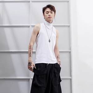 Cleanfit High Vest for Men Slim Fit Premium Feel Inner Wear <b>Sleeveless</b> T-<b>Shirt</b> Design Sense Stand Collar Base <b>Shirt</b> - Product Image 4