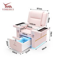 Mobilier de salon rose Pied Spa Chaise avec massage Manucure Pédicure Chaise de salon