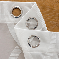 Voilage XinLan de luxe léger en jacquard 3D à motif vague avec œillets, idéal pour appartement locatif, dortoir, maison d'hôtes, fenêtre française