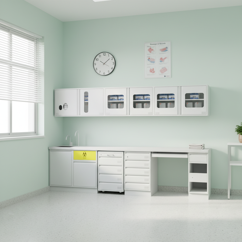 Hospital Treatment Room Disposal Table Steel