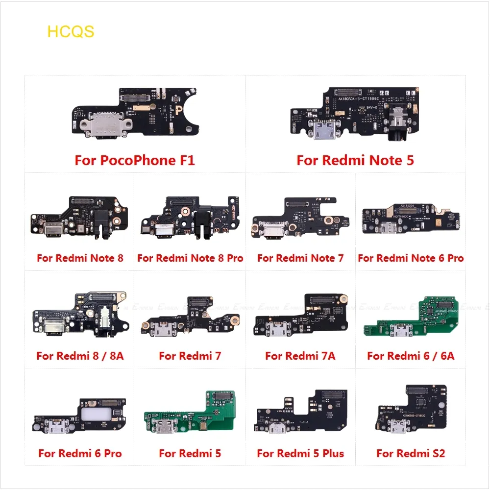 Charging Port Connector Board Parts Flex Cable Microphone Mic For XiaoMi PocoPhone F1 Redmi Note 8 7 6 5 Pro Plus 8A 7A 6A S2