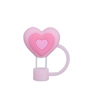 Accessoires personnalisables pour gobelets : Capuchons de paille en forme de cœur de 10 mm – Couvercles réutilisables en plastique pour boissons, motifs de dessins animés - Product Image 6