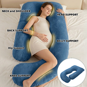 Almohada de Maternidad en Forma de J, Ajustable, Relleno de Poliéster, para Dormir de Lado, Espalda, Vientre y Rodillas - Product Image 2