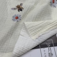 Tissu d'impression numérique 100% coton, gaze double couche, crêpe pour vêtements de bébé, adapté aux pyjamas, illustration personnalisée