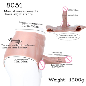 Dildo de silicona elástica con textura de piel realista, color piel/negro, con función de eyaculación, para lesbianas. - Product Image 6
