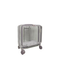 Valise transparente pour animaux de compagnie, vue panoramique à 360°, sac de voyage à roulettes, transporteur respirant et transparent pour petits chiens et chats