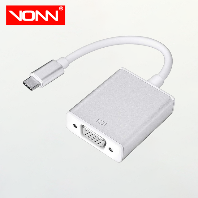 USB-C to VGA Adapter USB Type-C to VGA Display Converter Plug and Play Video Adapter for Laptop