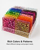 Feuille acrylique colorée à paillettes éclatantes, panneau décoratif irisé en PMMA pour découpe laser, bijoux, artisanat DIY et présentation