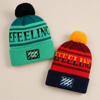 Gorros de Punto Personalizados al por Mayor con Logotipo, Diseño Color Block, Jacquard, Pompones y Bordado