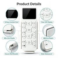 Control Remoto RCT8016 de 16 Teclas de Plástico ABS, Sensación Cómoda, Código Fijo para Inodoro Inteligente
