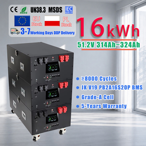 Batterie de stockage d'énergie solaire domestique LiFePO4 16kWh 48V 314Ah JK V19 BMS avec chauffage et base à roues en option, disponible depuis l'entrepôt local en Pologne - Product Image 1