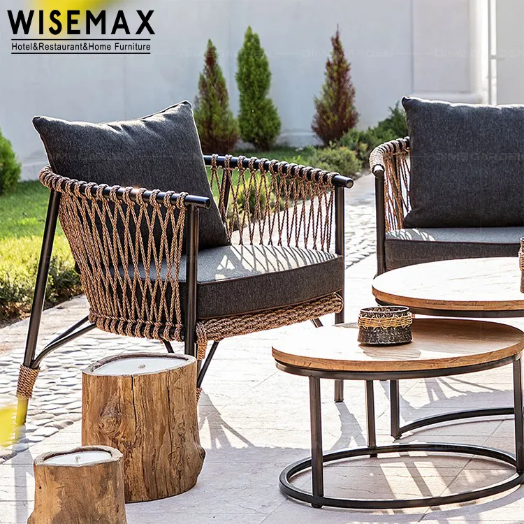 WISEMAX – mobilier d'extérieur nordique, chaise de loisirs en aluminium, tissu imperméable, chaise de salon de patio