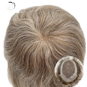 Peluca <span class=keywords><strong>de</strong></span> Cabello Natural Rubio <span class=keywords><strong>para</strong></span> Hombre, Cabello Remy Indio, con Frente <span class=keywords><strong>de</strong></span> Encaje, Diseño <span class=keywords><strong>de</strong></span> Tupé Derecho - Product Image 1