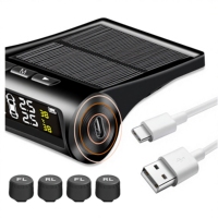 Sensor TPMS Universal 433MHz Solar Wireless TPMS Eksternal Sistem Pemantau Tekanan Ban Akurasi Tinggi untuk Mobil SUV Truk