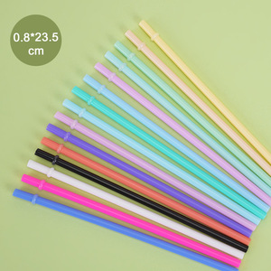 <span class=keywords><strong>Paille</strong></span> de rechange en <span class=keywords><strong>plastique</strong></span> de couleur dure réutilisable sans Bpa durable 7*235mm pour gobelet de 16oz 15 couleurs en stock - Product Image 1
