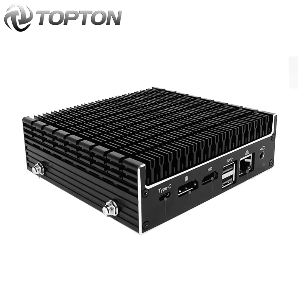 TOPTON 10th Gen อุปกรณ์เชื่อมต่อคอมพิวเตอร์ขนาดเล็ก,ไร้พัดลม NUC I7-10510U I5-10210U 2DDR4 64GB M.2 NVME คอมพิวเตอร์เปล่าชนิด C 4K HTPC HD2.0 DP
