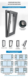Finestre <span class=keywords><strong>a</strong></span> Battente in Alluminio <span class=keywords><strong>a</strong></span> Doppio Vetro con Isolamento Termico e Insonorizzazione per Progetti di Ville e Case Personalizzate - Product Image 2