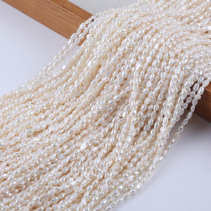 Perlas Sueltas de Agua Dulce Naturales de 3-4 mm, con Orificio Recto, Brillo de Dos Caras, Semiterminadas, para Collares, Abalorios para Manualidades - Product Image 5