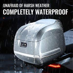 40L Universele motorfiets staartkoffer PP kunststof wachtwoordvergrendeling waterdichte topkoffer met rugleuning opbergkoffer voor integraalhelm - Product Image 3