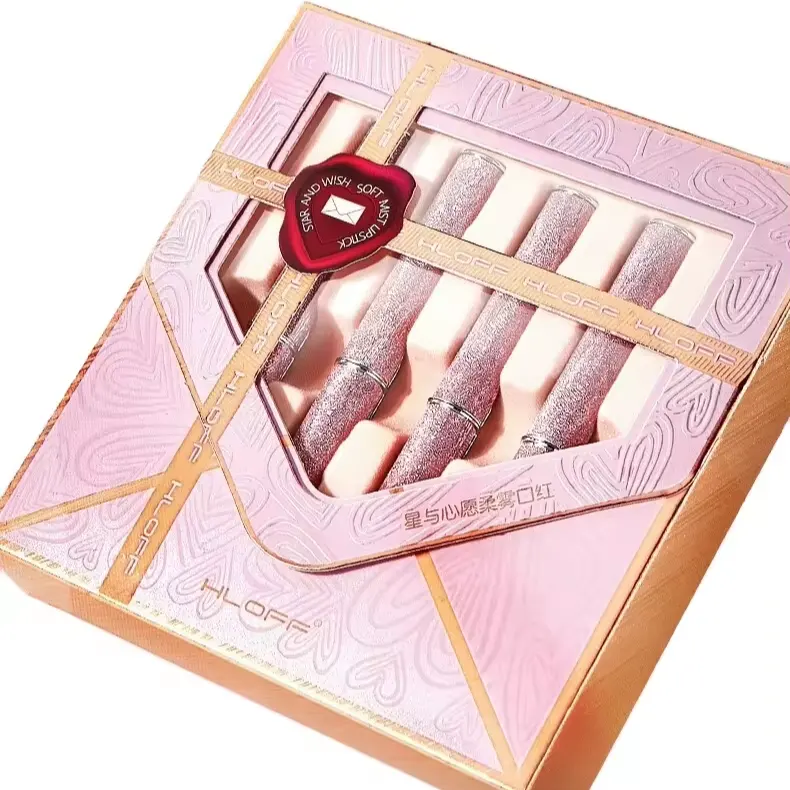 Tùy chỉnh tự làm son môi Ống bao bì hộp làm bằng giấy Carton chất liệu cho son môi của bạn bộ sưu tập