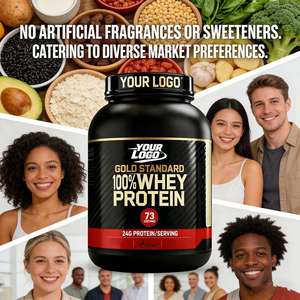 Proteína de Suero de Leche para Recuperación Post-Entrenamiento, Fórmula para el Desarrollo Muscular, Proteína de Suero de Leche Aislada, Sin GMO, Sin Azúcar, para Adultos - Product Image 2
