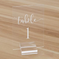 Ychon belle clair acrylique nom étiquettes mariage signes Table numéros de cartes acryliques acryliques pour mariage siège étiquettes dîner
