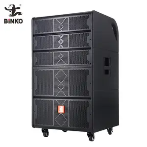 commercial 500w speaker double 15 inch powered line array speaker active pro sound system U-wireless MIC high quality