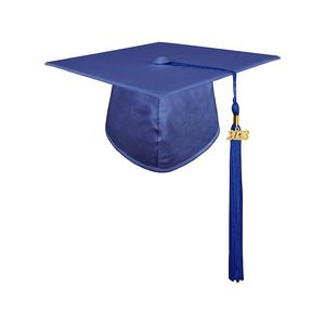 Hải quân sáng bóng tốt nghiệp Mũ dành cho người lớn đàn hồi tốt nghiệp cap và tua - Product Image 1